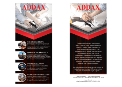 Addax Insurance Rack Cards