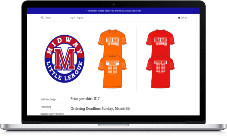 Midway Little League Fan T-Shirt Site